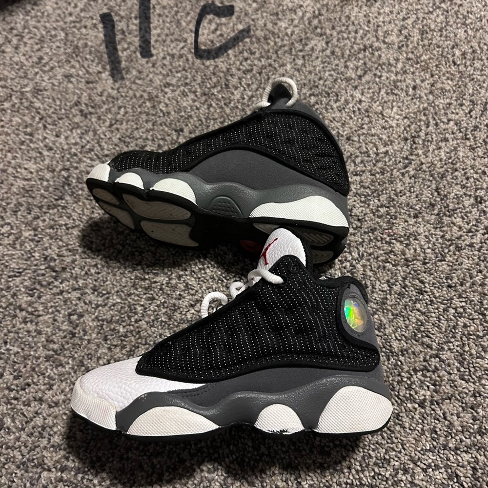 Jordan 13- Size 11c Kids Sneakers Black and White